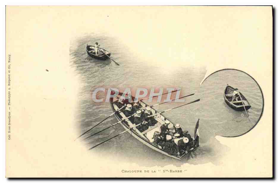 CPA Bateau Chaloupe de la Ste Barbe 