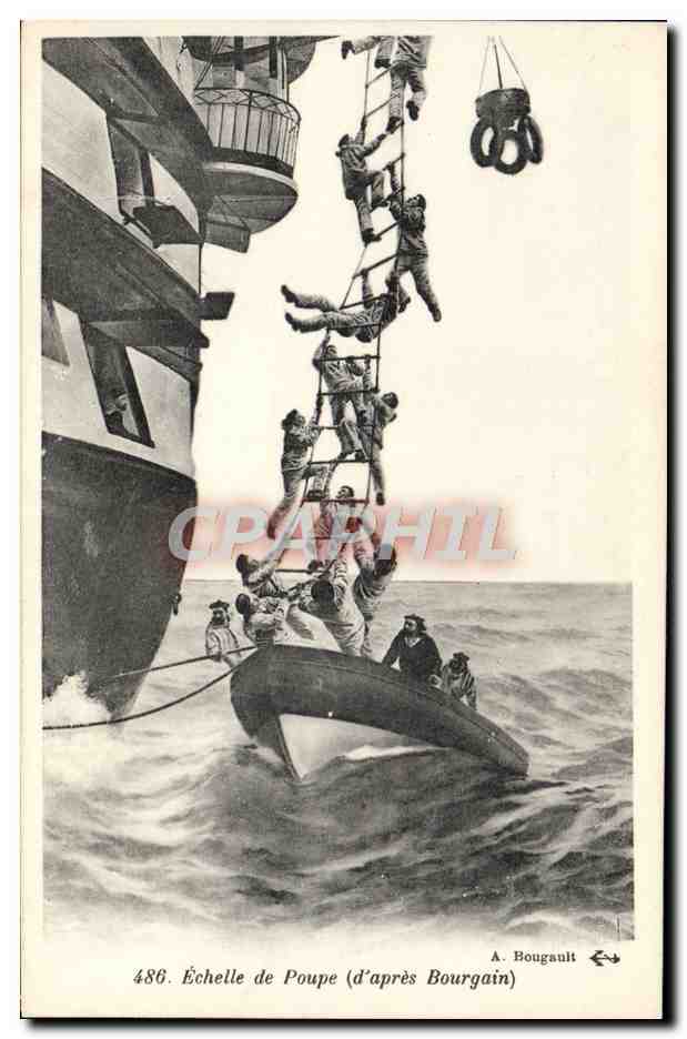 CPA Bateau Echelle de poupe D'apres Bourgain 