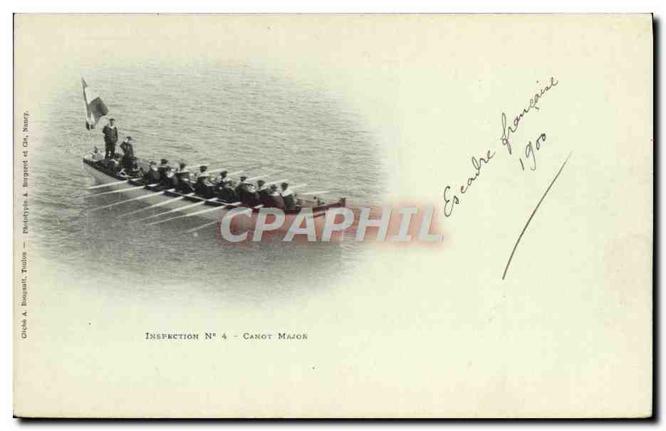 CPA Bateau Inspection n°4 Canot Major 