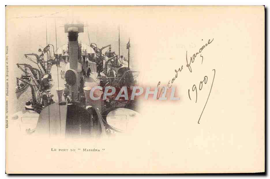 CPA Bateau Le pont du Massena 