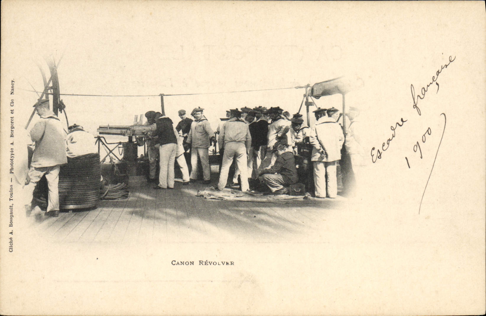 CPA Bateau Canon Revolver