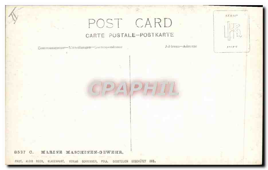 CPA Bateau Marine Canon  — Verso