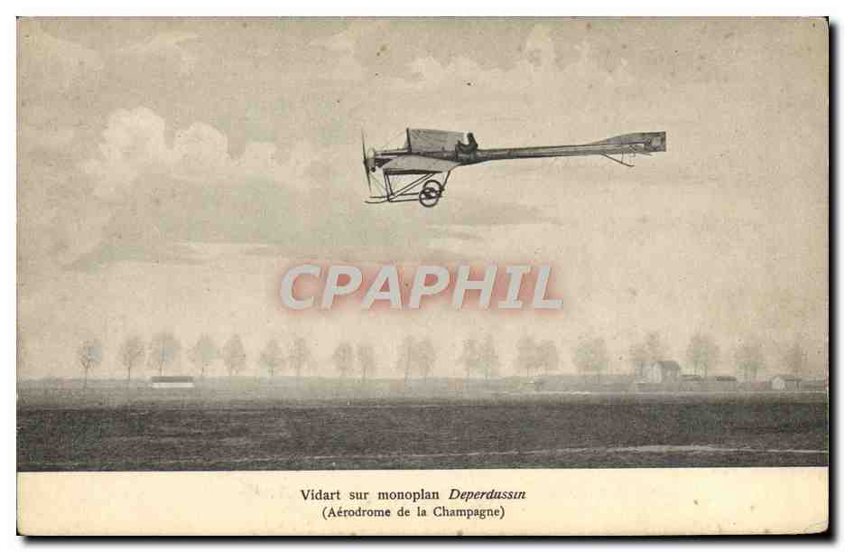 CPA Avion Aviation Vidart sur monoplan Deperdussin Aerodrome de Champagne 