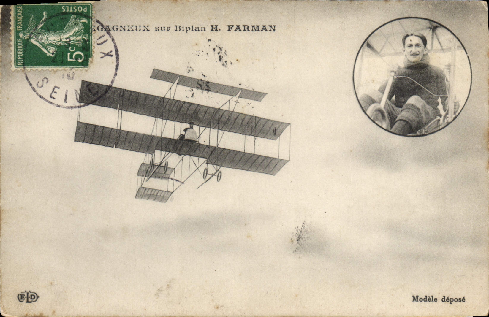 Pilote sur Biplan H. Farman — Éditeur EID, n° de série non visible