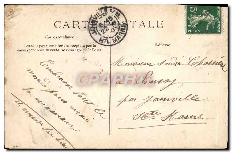 Pilote sur Biplan H. Farman — Éditeur EID, n° de série non visible — Verso