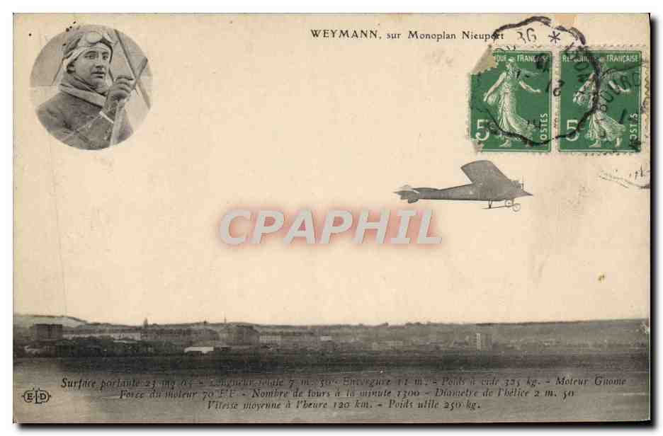 CPA Avion Aviation Weymann sur monoplan Nieuport 