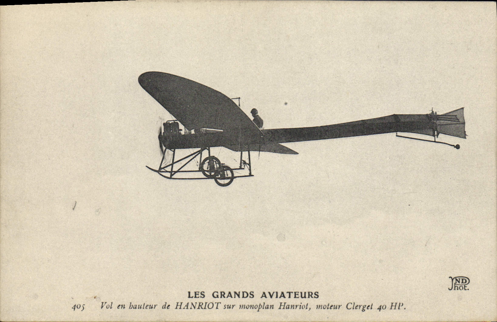 CPA Avion Aviation Vol en hauteur de Hanriot sur monoplan Hanriot Moteur Clerget 