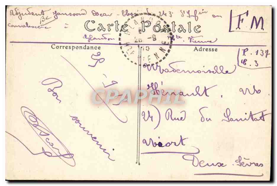 CPA Avion Aviation Campagne de 1914 1915 Escadrille d'aeroplanes Militaria — Verso