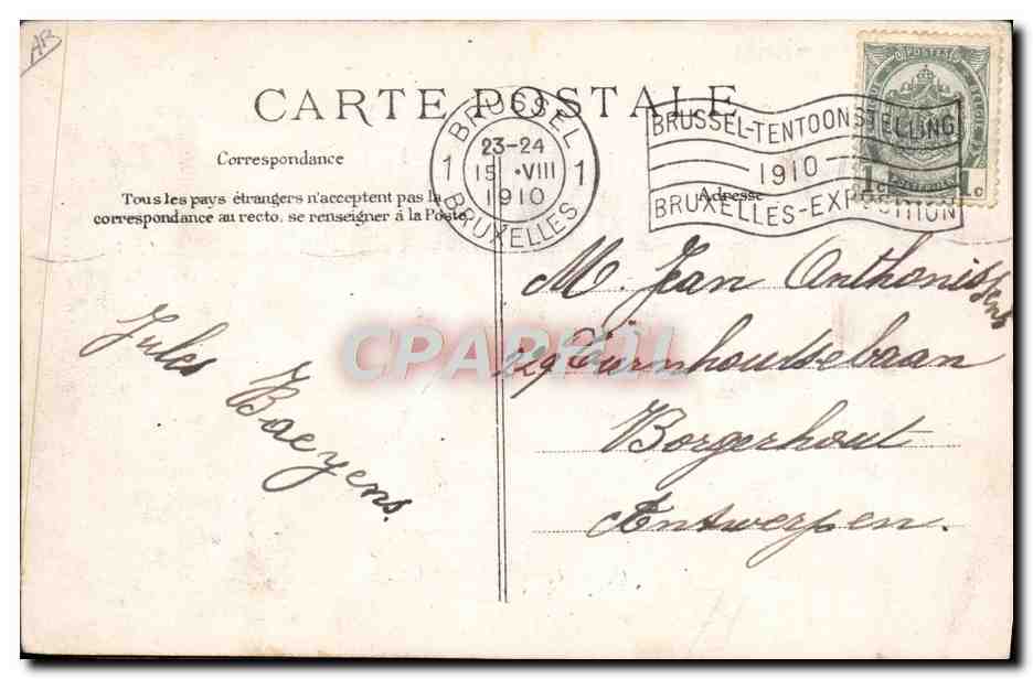 CPA Avion Aviation Olieslagers sur monoplan Bleriot Moteur Gnome — Verso