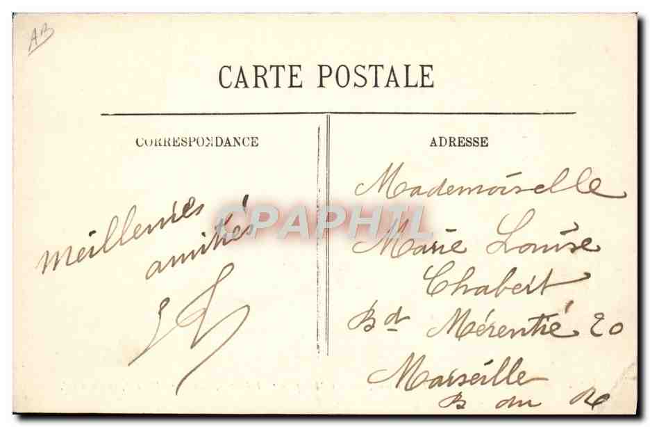 CPA Avion Aviation Daucourt aviateur sur son monoplan Bleriot moteur Viale en plein vol — Verso