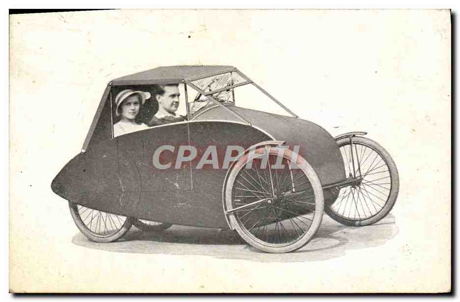 CPA Automobile Le Velocar Rue Roque de Fillol Puteaux Cycle Velo 