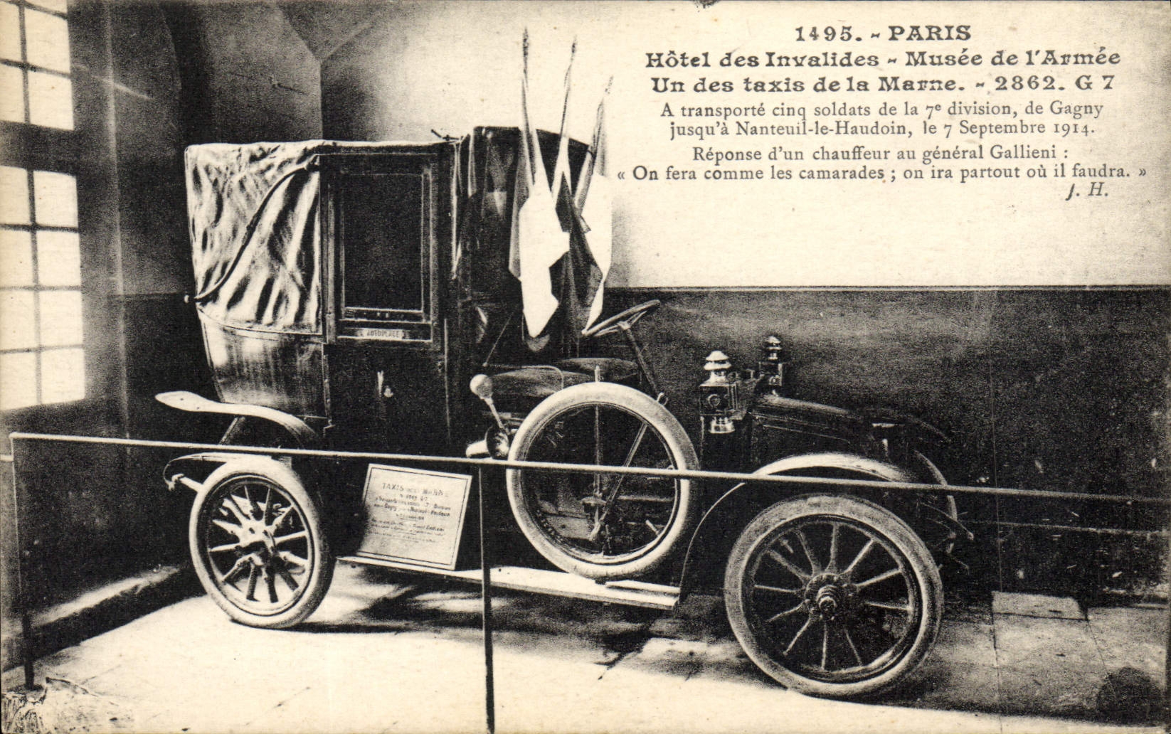 Voiture de taxi militaire — Hôtel des Invalides, Musée de l'Armée — Édition des Amis du Musée de l'Armée