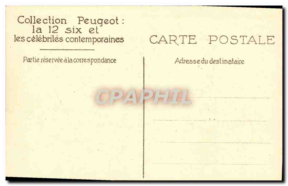 CPA Peugeot Suzy Vernon Automobile  — Verso
