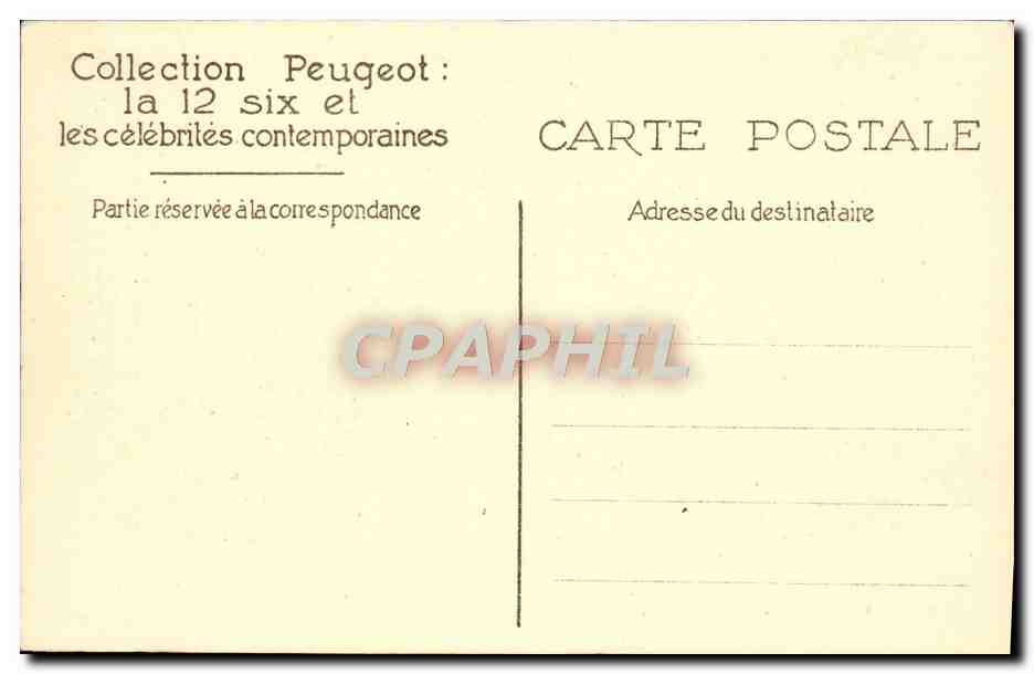 CPA Peugeot Carmen Boni Automobile  — Verso