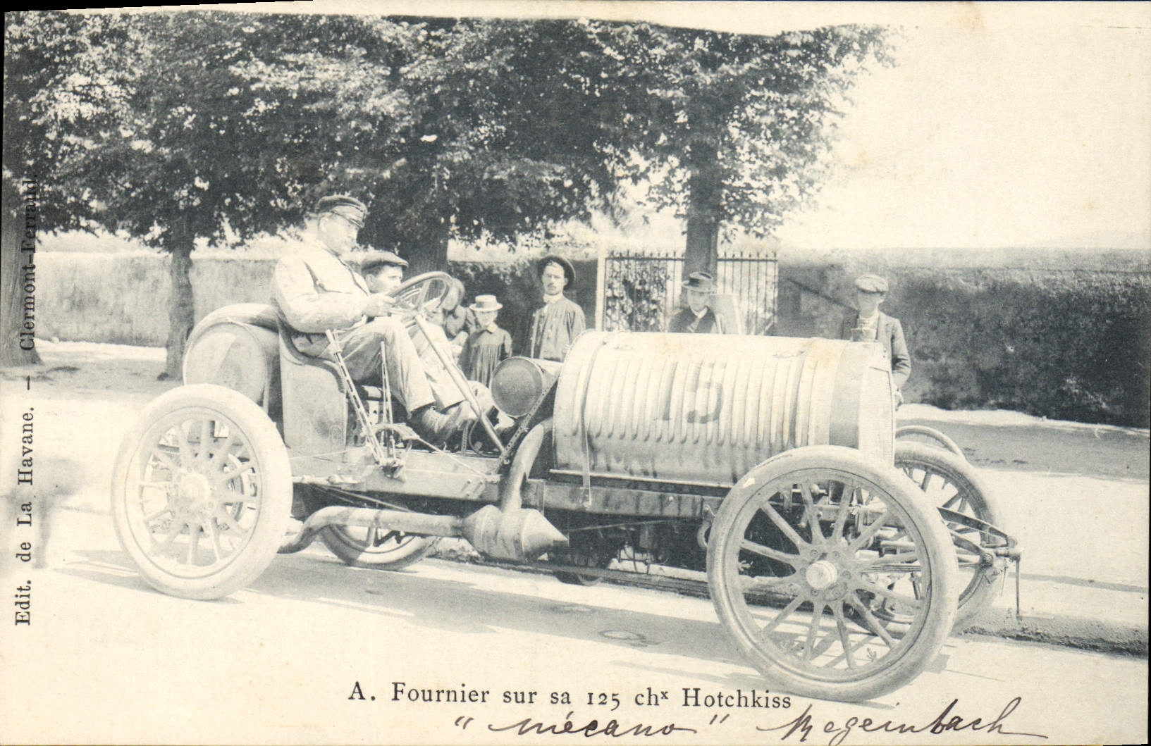 CPA Automobile A Fournier sur sa 125 chevaux Hotchkiss
