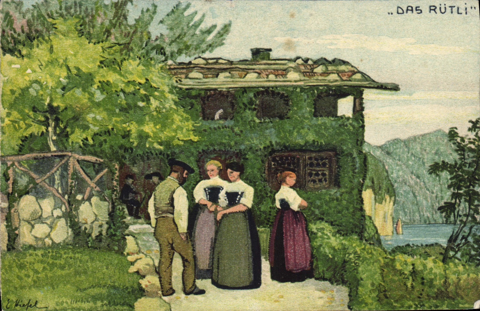 CPA Illustrateur Das Rutli Tuberculose 1913 Hiefel