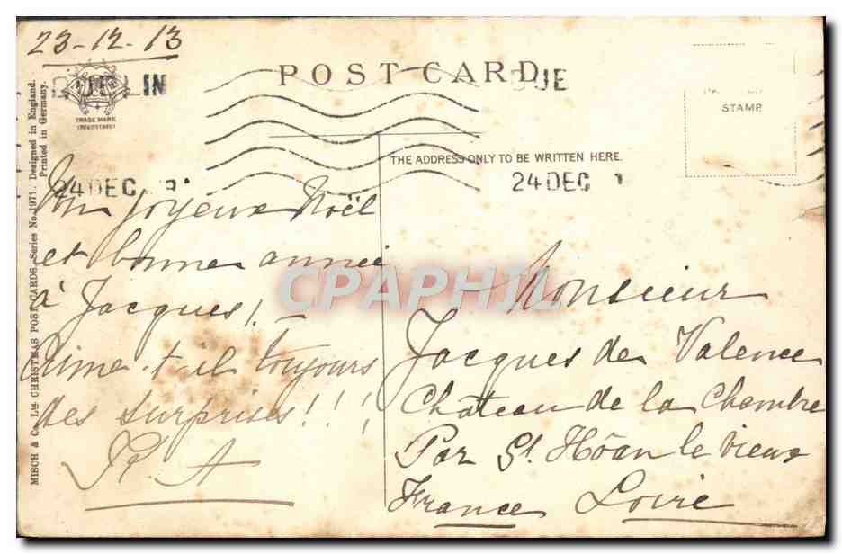 CPA Fantaisie Enfants Luge — Rückseite