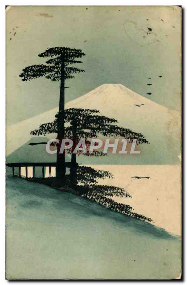 Mount Fuji — Ansicht mit Kiefer — unbekannter Verleger
