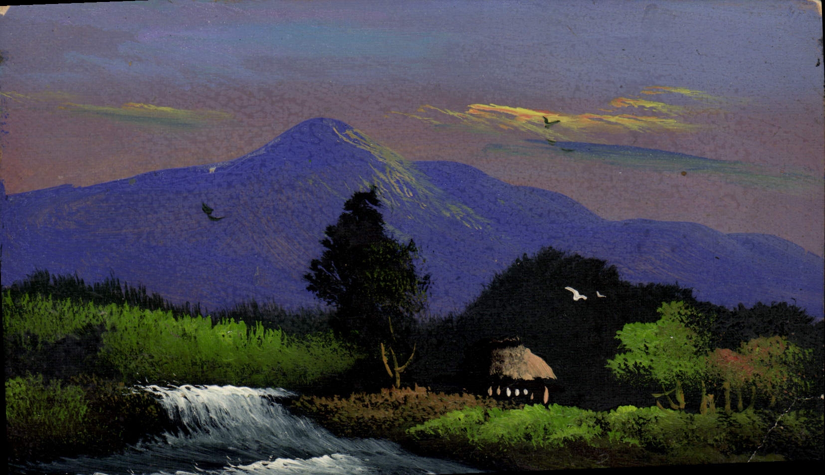 CPA Japon Nippon Montagne (peint a la main)