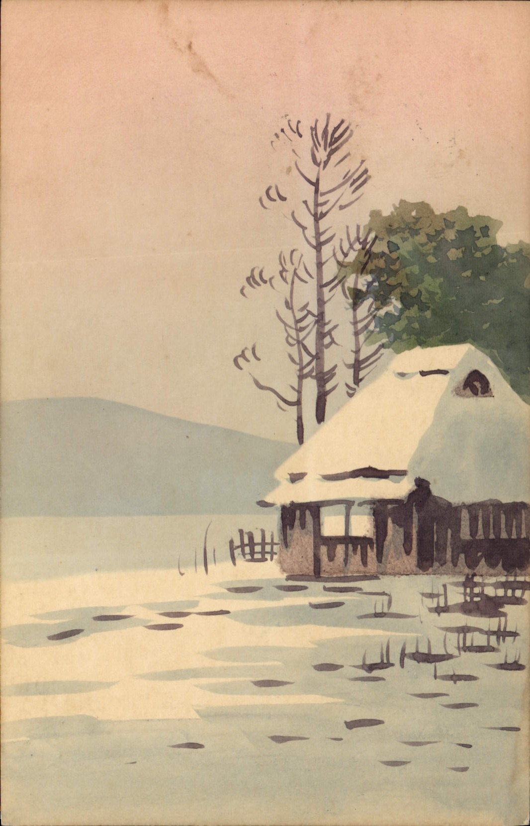 CPA Japon Nippon Maison (peint a la main)