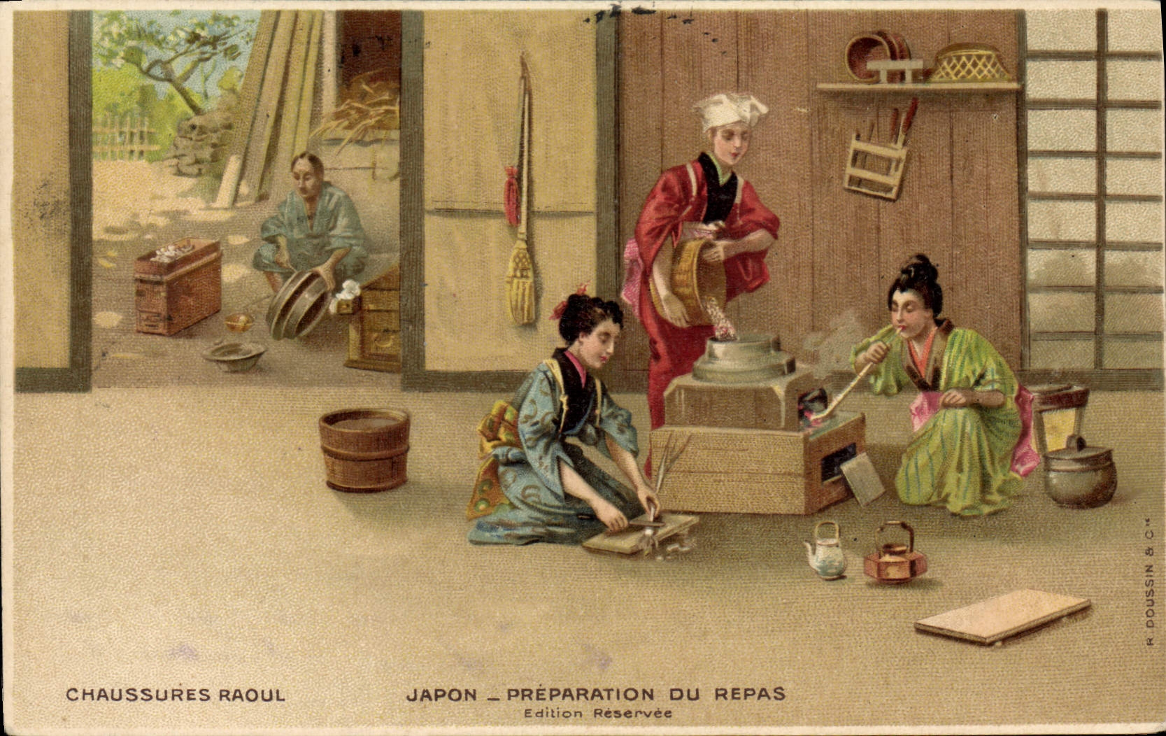 CPA Japon Nippon Preparation du repas Chaussures Raoul 