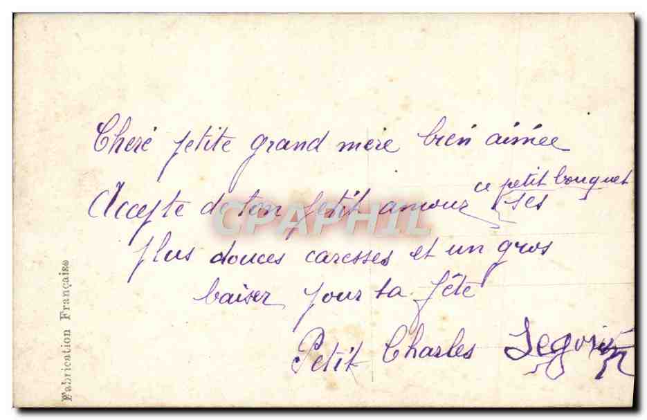 CPA Fantaisie Fleurs — Rückseite