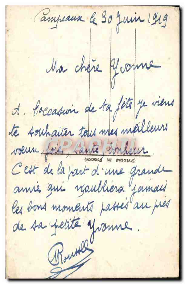 CPA Fantaisie Fleurs — Verso
