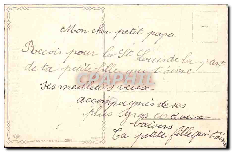 CPA Fantaisie Fleurs — Verso