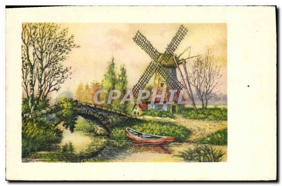 CPM Fantaisie Moulin a vent