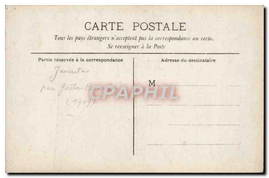 CARTE PHOTO Gaston Bussiere 1909 Juventa — Verso