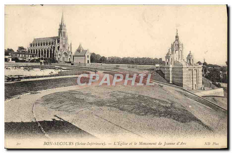 CPA Bon Secours L'Eglise Et Le Monument De Jeanne D'Arc