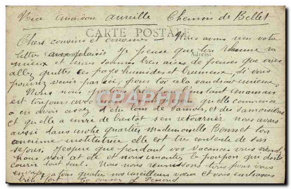 CPA La Cote D'Azur Nice Une rue du Vieux Quartier — Rückseite
