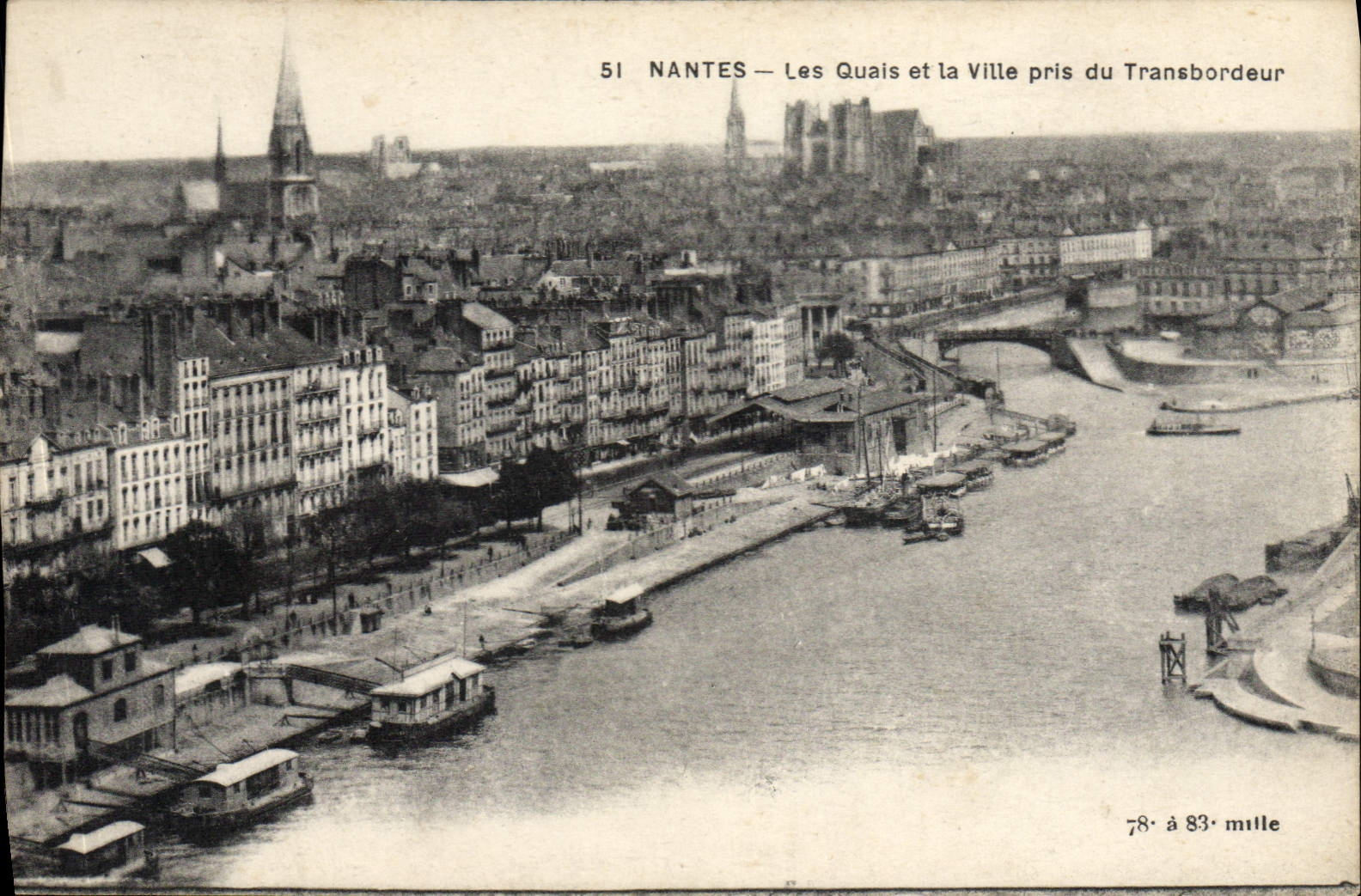 CPA Nantes Les Quais Et La Ville Pris Du Transbordeur