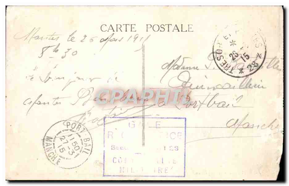CPA Cherbourg Le Casino les Jardins — Rückseite