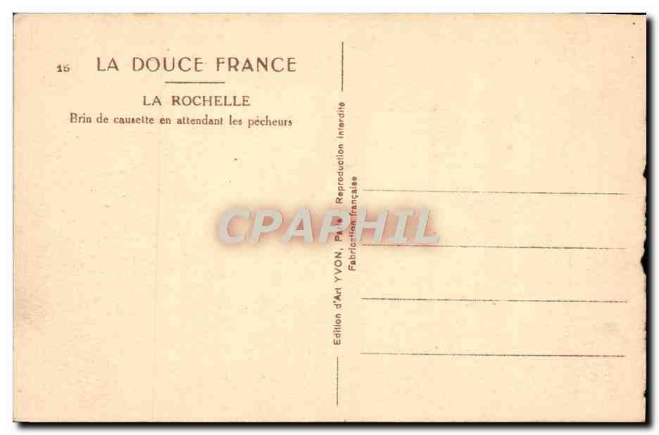 La Rochelle — Port avec tour et bateaux — Édition d'Art YVON — Verso