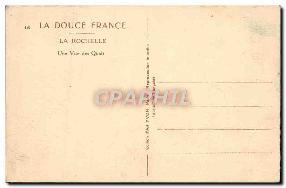 CPA La Rochelle Une Vue Des Quais Bateaux — Verso