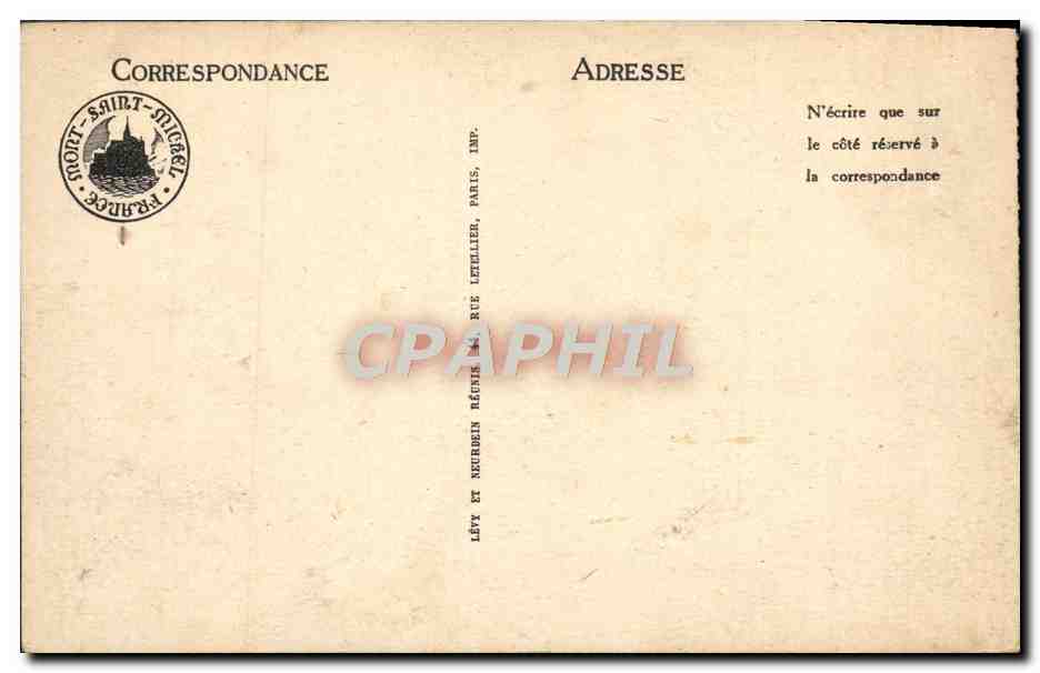 CPA Le Mont St Michel Cote Nord Ouest — Verso