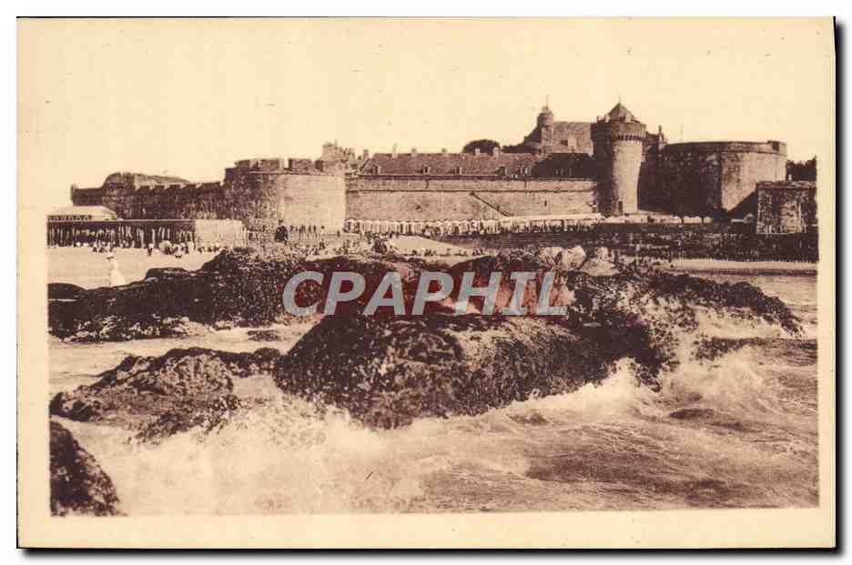 Saint-Malo — La plage et le château — Éditeur Lévy & Nétridien, Paris