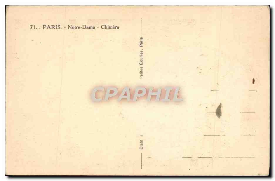 CPA Paris Notre Dame  — Verso