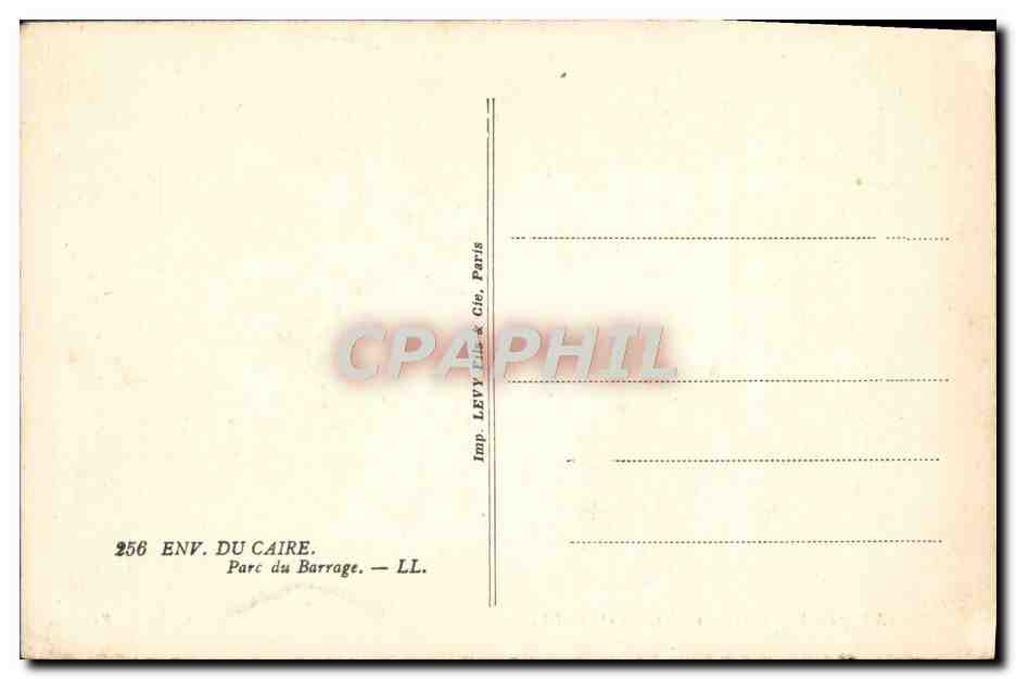 CPA Park of Barrage Near Cairo Egypte  — Back
