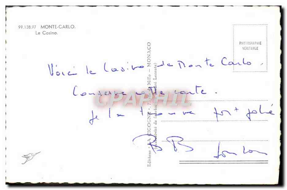 CPM Monte Carlo Le casino — Rückseite