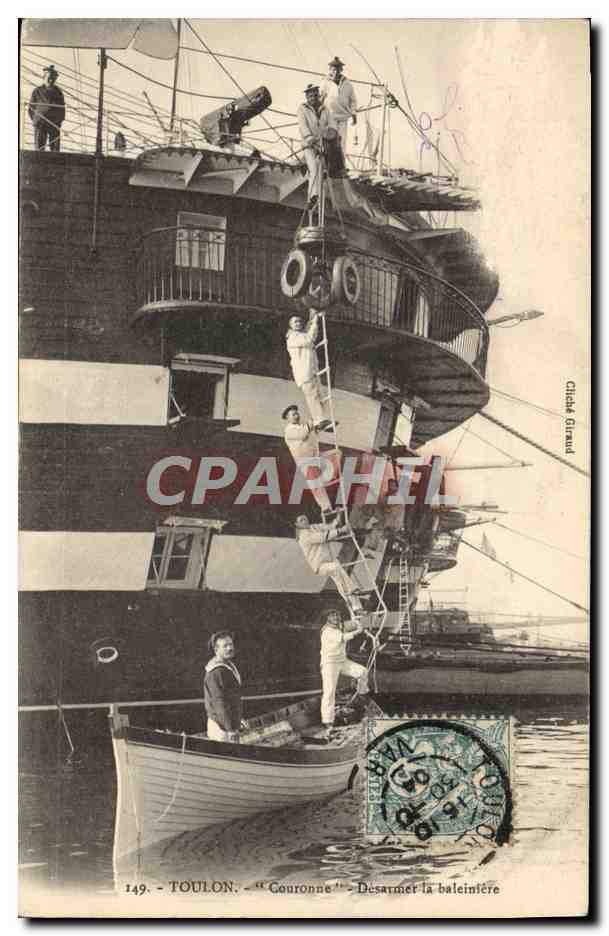 CPA Bateau Toulon Couronne Desarmer la baleiniere 