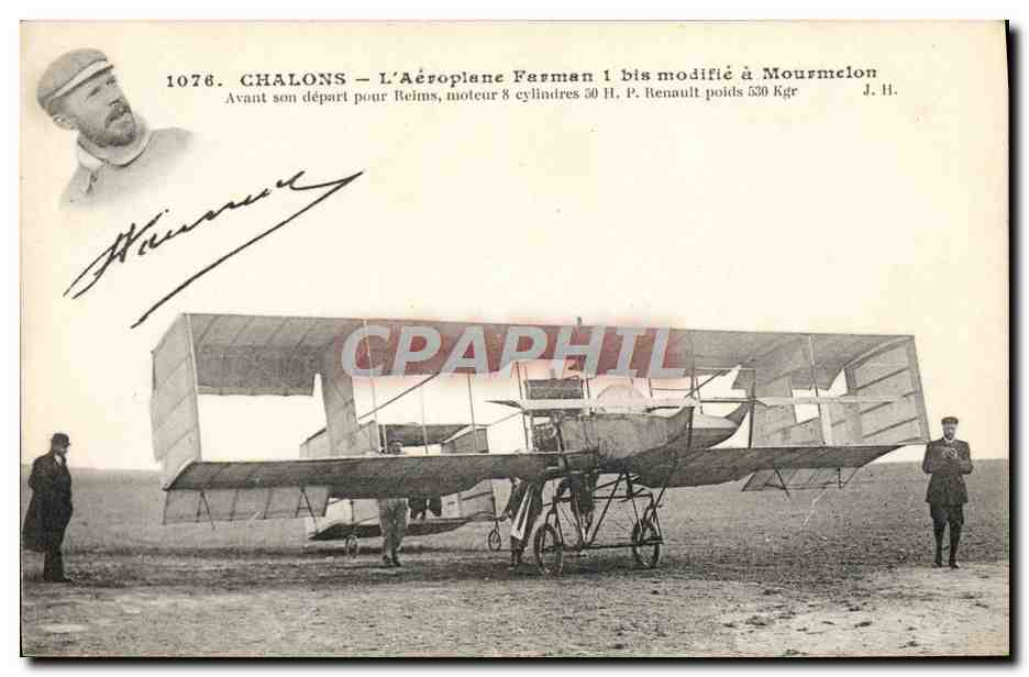 CPA Avion Aviation Chalons Aeroplane Farman modifie a Mourmelon 