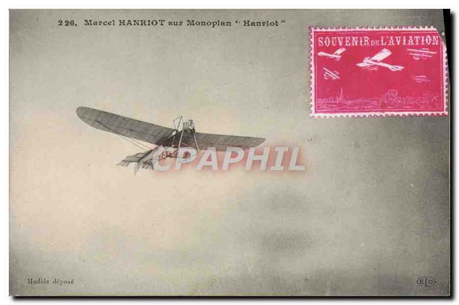 CPA Avion Aviation Michel Hanriot sur monoplan Hanriot 