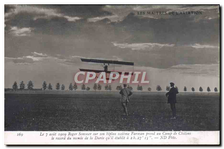 CPA Avion Aviation Roger Somemr Farman Camp de Chalons 