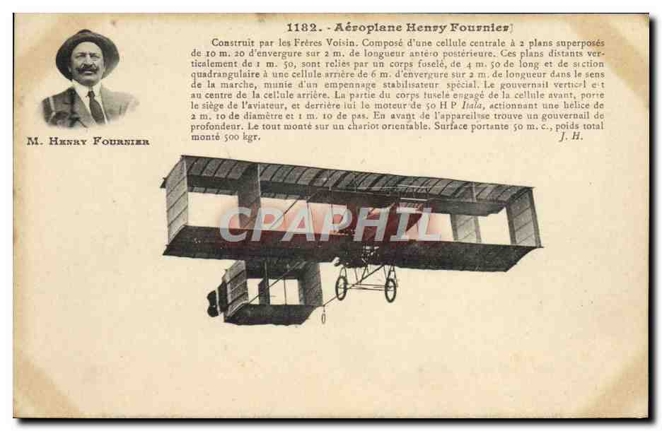 CPA Avion Aviation Aeroplane Henry Fournier
