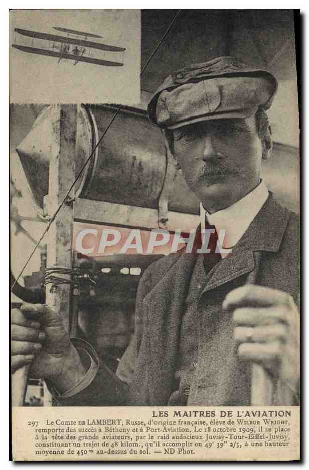 CPA Avion Aviation Le Comte de Lambert Russe Russie russia eleve de Wilbur Wright 