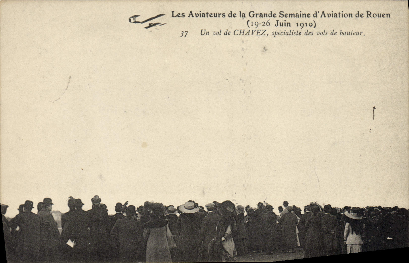 CPA Avion Aviation Grande semaine d'aviation de Rouen 1910 Un vol de Chavez 