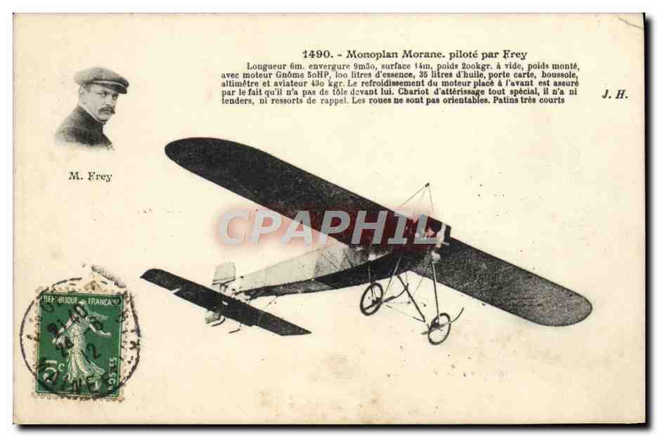 CPA Avion Aviation Monoplan Morane pilote par Frey