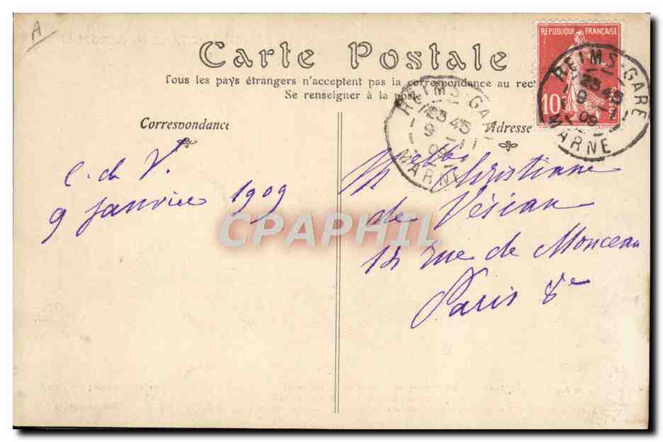 CPA Avion Aviation Le premier voyage en aeroplane Territoire du petit Sillery  — Verso